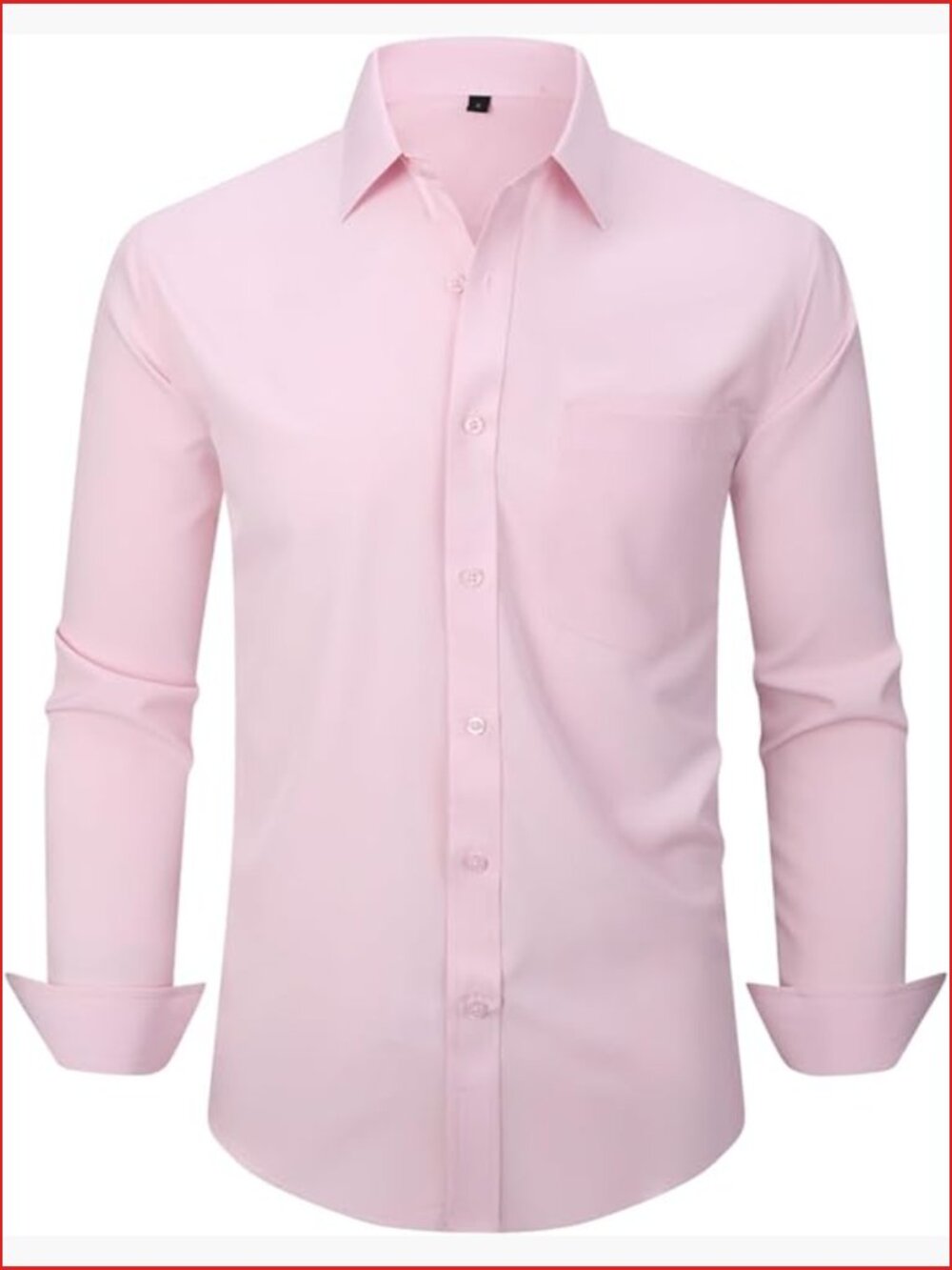 Men's Stretch Dress Shirt Long Sleeve Button Down with Pockets
